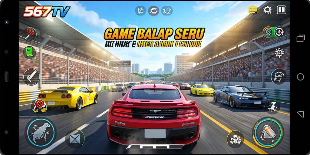 Gameplay seru dalam balapan mobil yang kompetitif.
