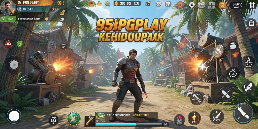 Screenshot gameplay menunjukkan interaksi karakter dalam 95PGPLAY.