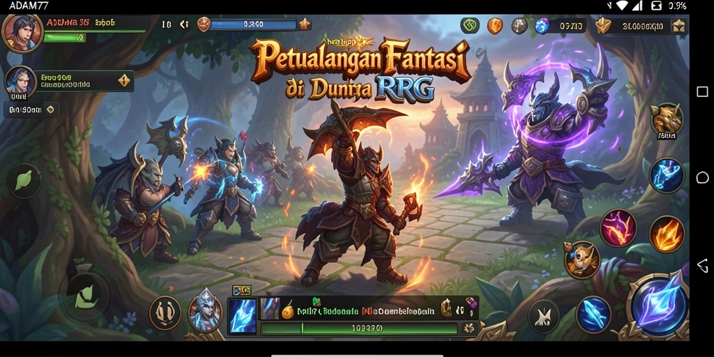 Tampilan gameplay epik dalam dunia RPG ADAM77 yang penuh petualangan.