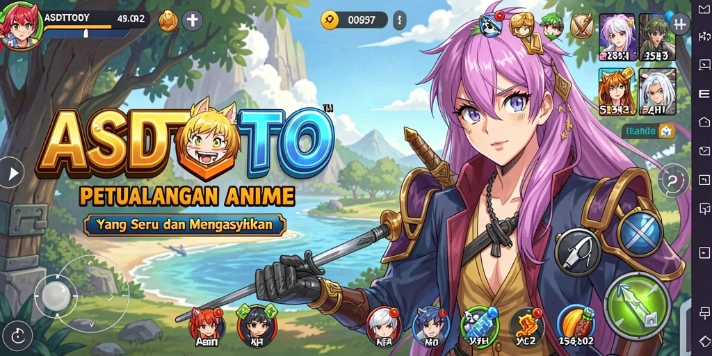Tangkapan layar menampilkan pertarungan seru di dunia Anime.