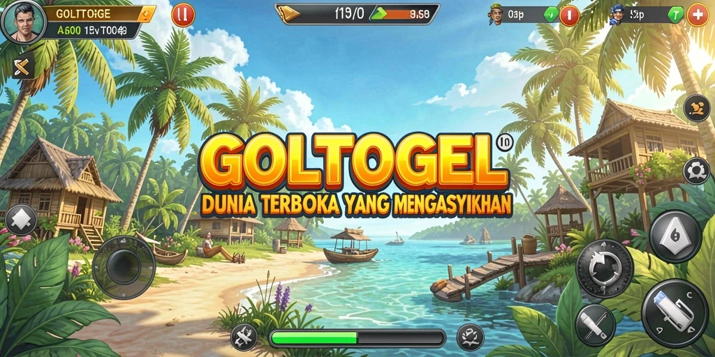 Screenshot gameplay GOLTOGEL yang menampilkan dunia terbuka yang luas.