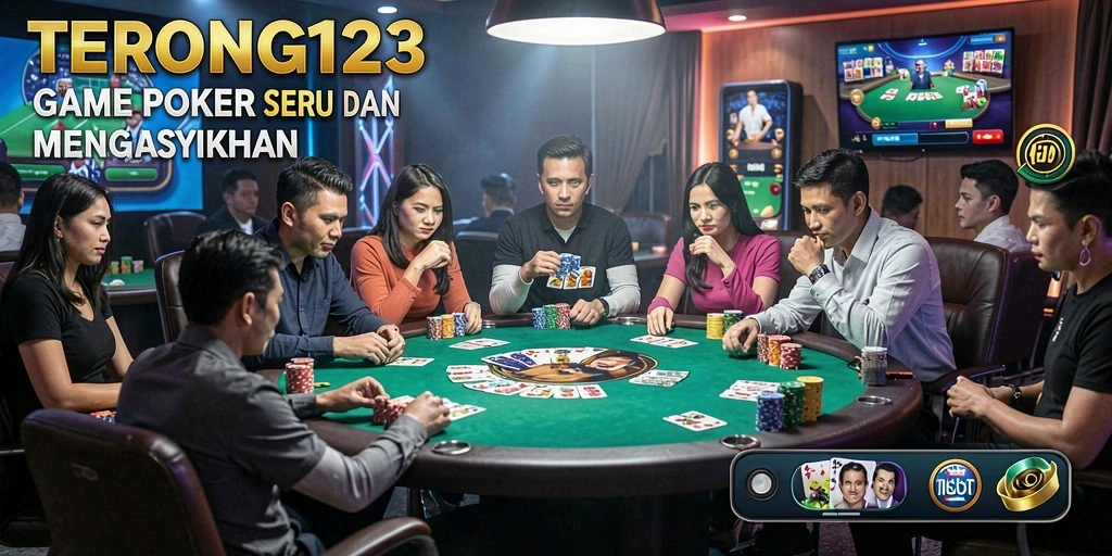 Tampilan permainan poker yang seru dan interaktif di TERONG123.