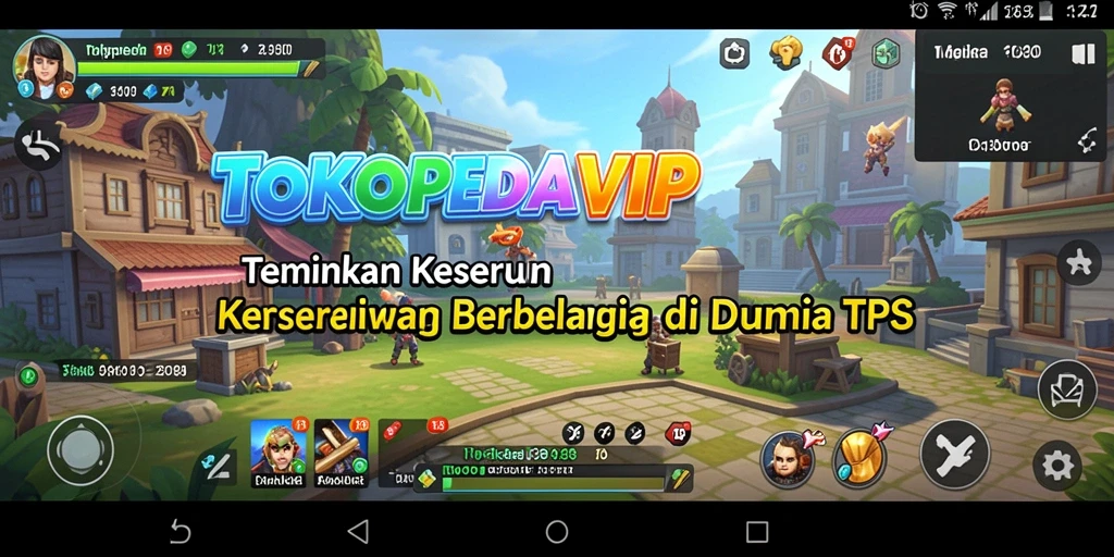 Screenshot gameplay TOKOPEDIAVIP yang menunjukkan interaksi dan berbelanja.